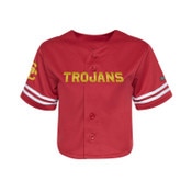 USC Trojans Women's Hype and Vice Cardinal Cropped Baseball Jersey